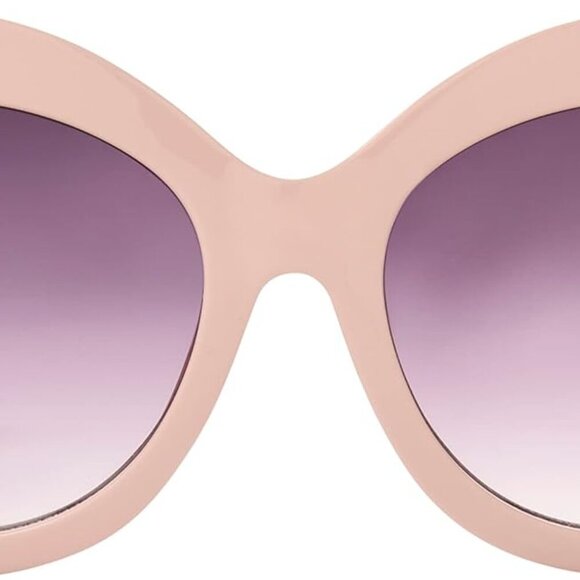 Women's Round Sunglasses Plastic Pink 141mm UVA UVB Impact Resistant Stylish - Picture 3 of 6